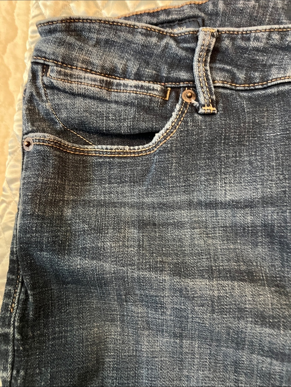 Lucky Brand Indigo Denim Jeans with Tan Leather Patch - Picture 11 of 14